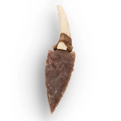 Prehistoric Chert Knife Replica with Deer Antler Handle