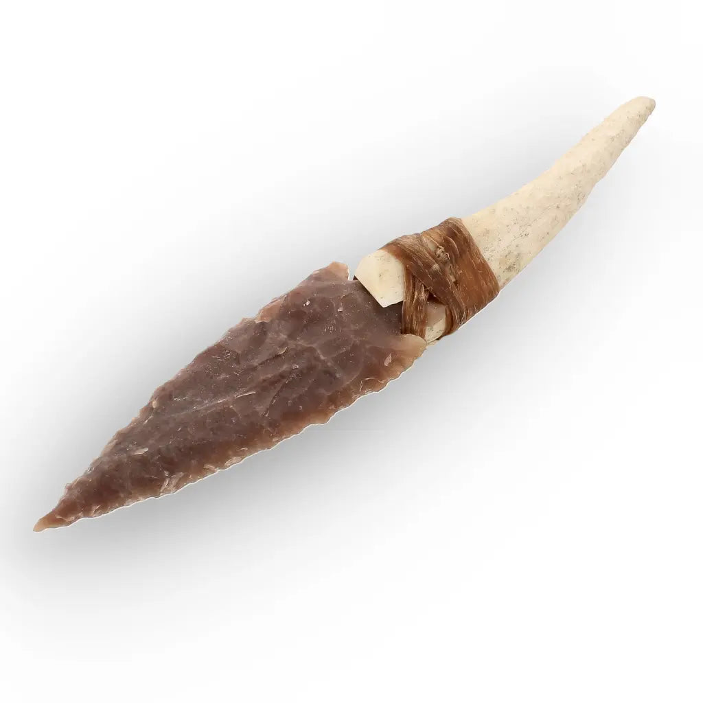 Prehistoric Chert Knife Replica with Deer Antler Handle