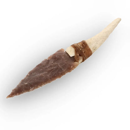 Prehistoric Chert Knife Replica with Deer Antler Handle