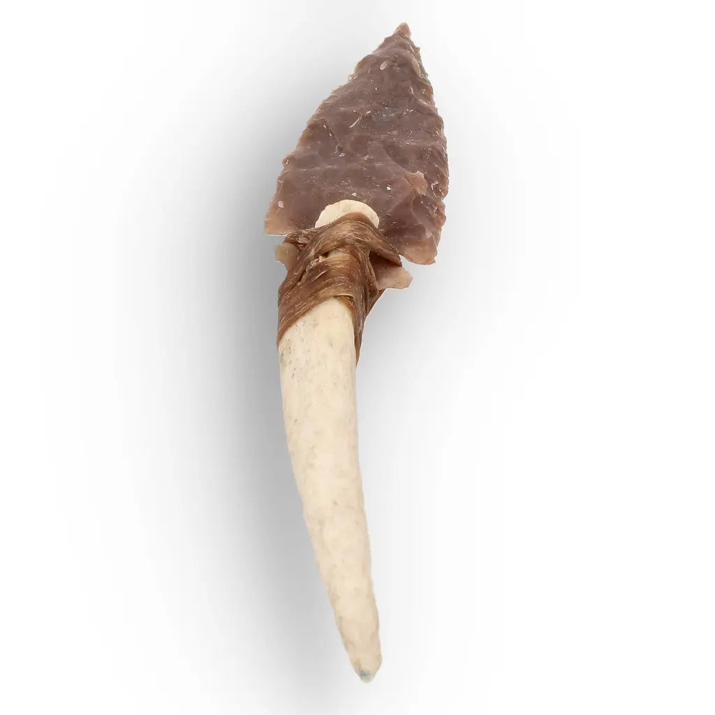 Prehistoric Chert Knife Replica with Deer Antler Handle