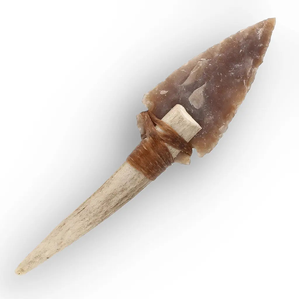Prehistoric Hafted Knife Replica with Knapped Chert Blade
