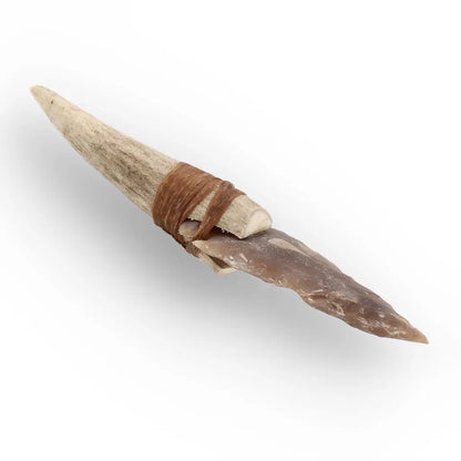 Prehistoric Hafted Knife Replica with Knapped Chert Blade