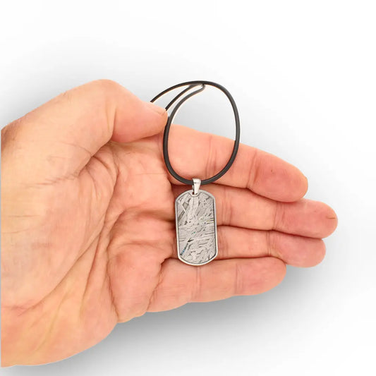 Get your Authentic Aletai Meteorite Slice Necklace online now or in store at Forever Gems in Franschhoek, South Africa
