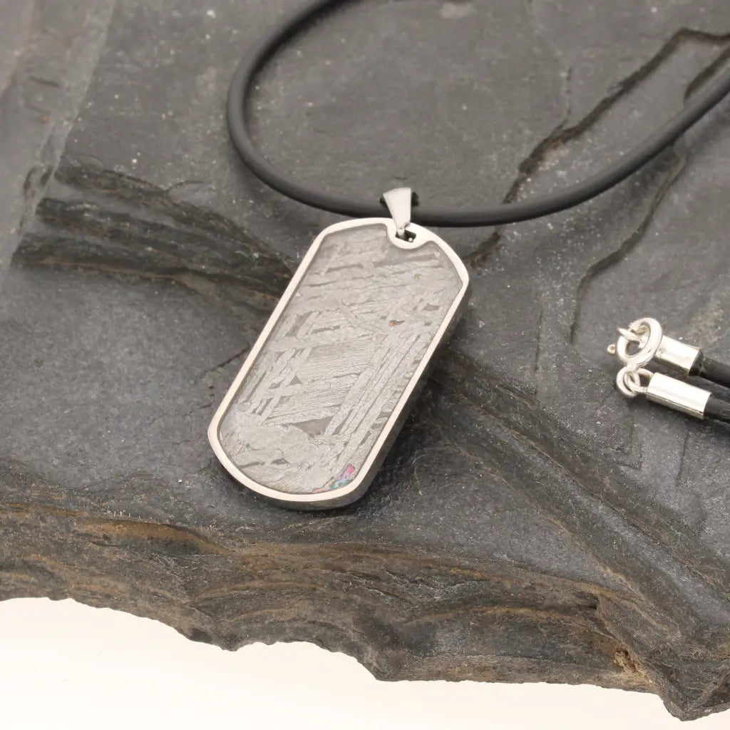 Get your Authentic Aletai Meteorite Slice Necklace online now or in store at Forever Gems in Franschhoek, South Africa