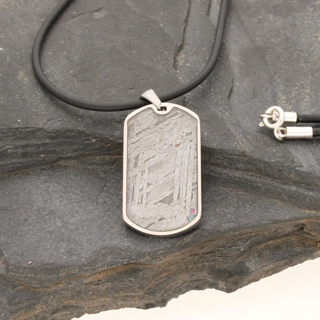 Get your Authentic Aletai Meteorite Slice Necklace online now or in store at Forever Gems in Franschhoek, South Africa