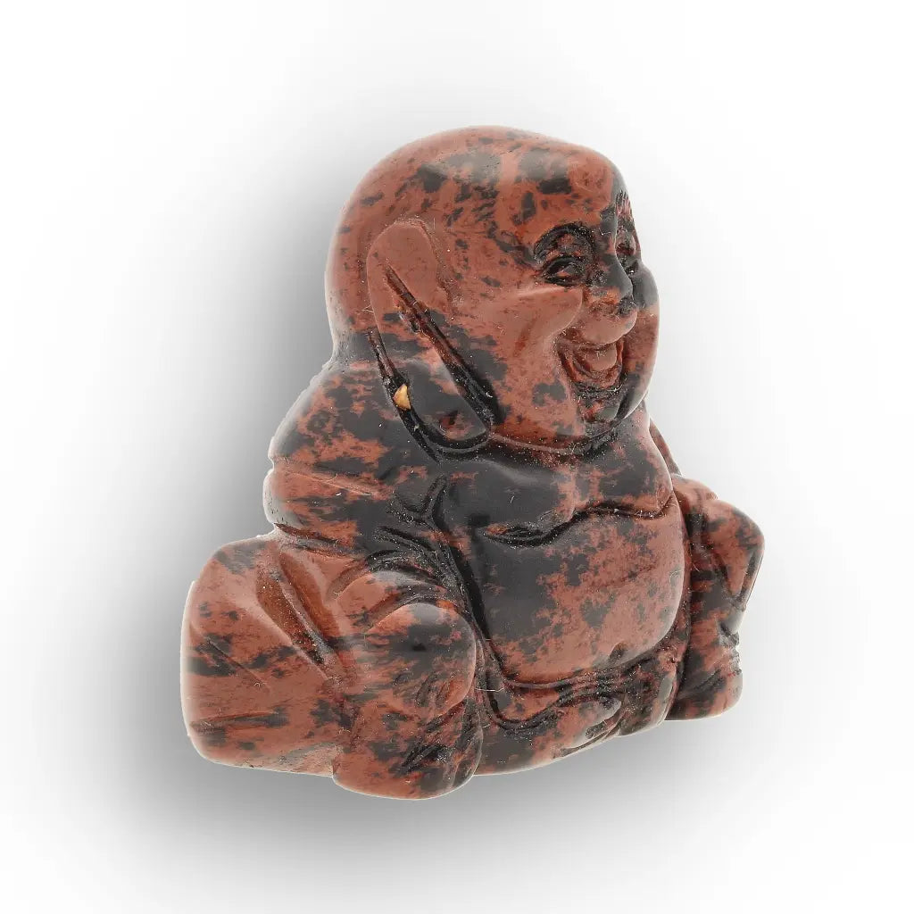 Get your Mahogany Obsidian Laughing Buddha – Protection & Strength Carving online now or in store at Forever Gems in Franschhoek, South Africa