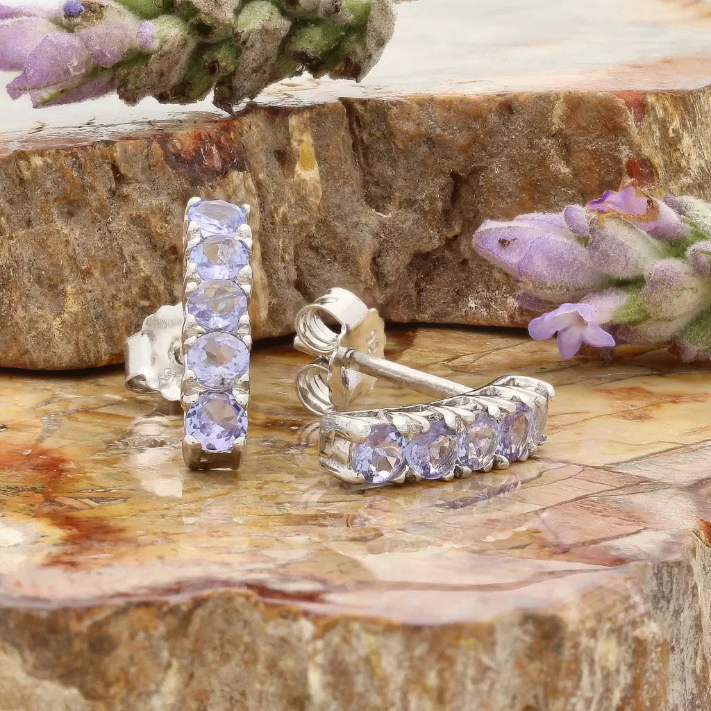 Get your Tanzanite Twilight Bar Stud Earrings Sterling Silver online now or in store at Forever Gems in Franschhoek, South Africa
