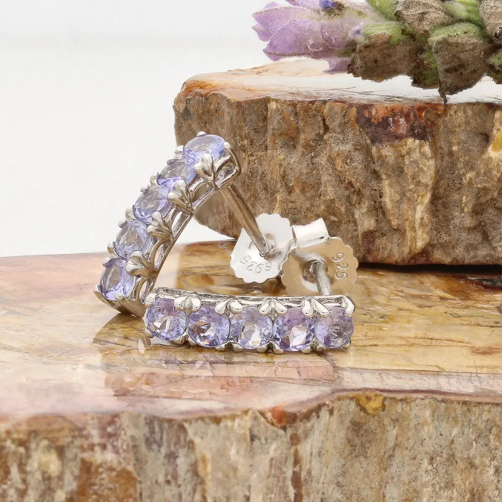 Get your Tanzanite Twilight Bar Stud Earrings Sterling Silver online now or in store at Forever Gems in Franschhoek, South Africa