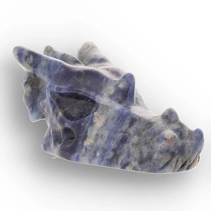Sodalite Dragon Skull with Natural Blue and White Patterns