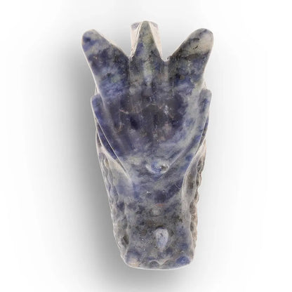 Sodalite Dragon Skull with Natural Blue and White Patterns