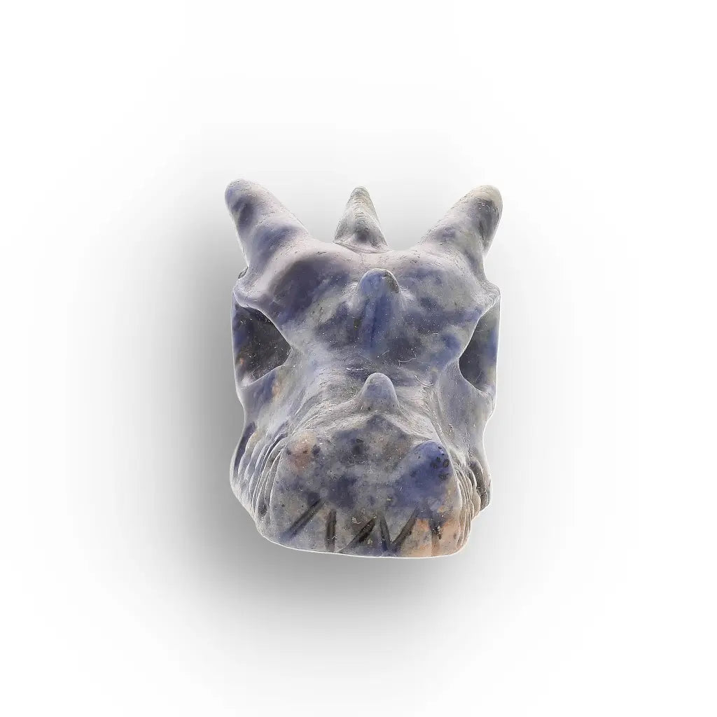 Sodalite Dragon Skull with Natural Blue and White Patterns