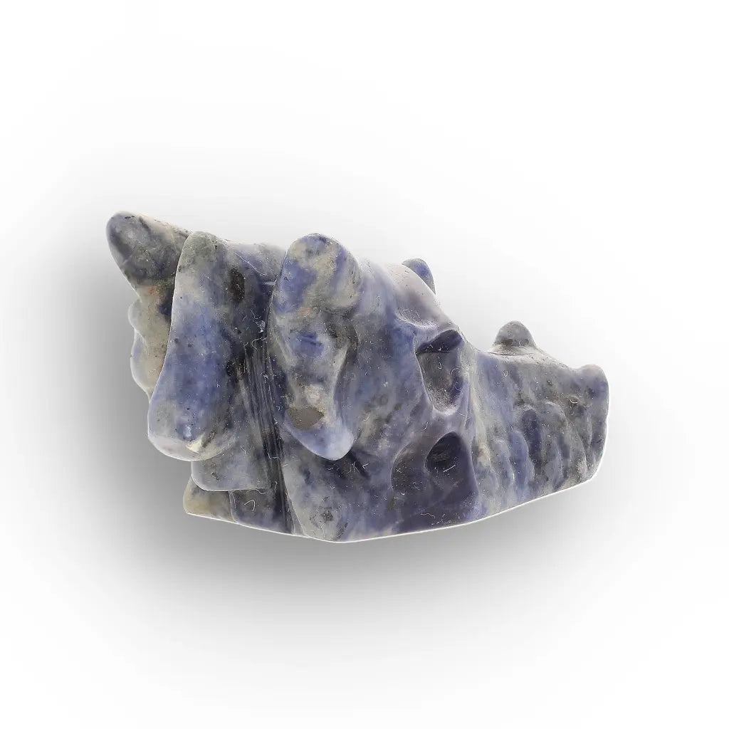Sodalite Dragon Skull with Natural Blue and White Patterns