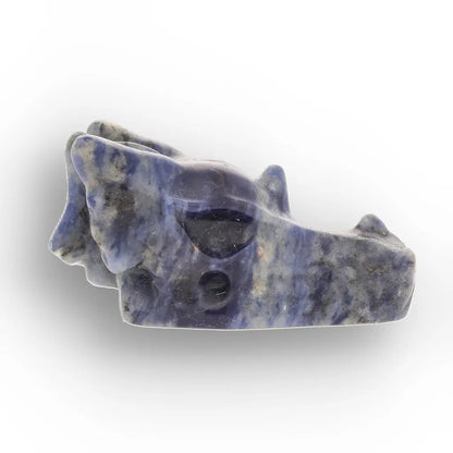 Sodalite Dragon Skull with Natural Blue and White Patterns