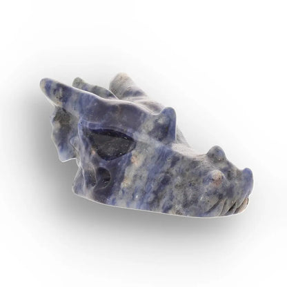 Sodalite Dragon Skull with Natural Blue and White Patterns