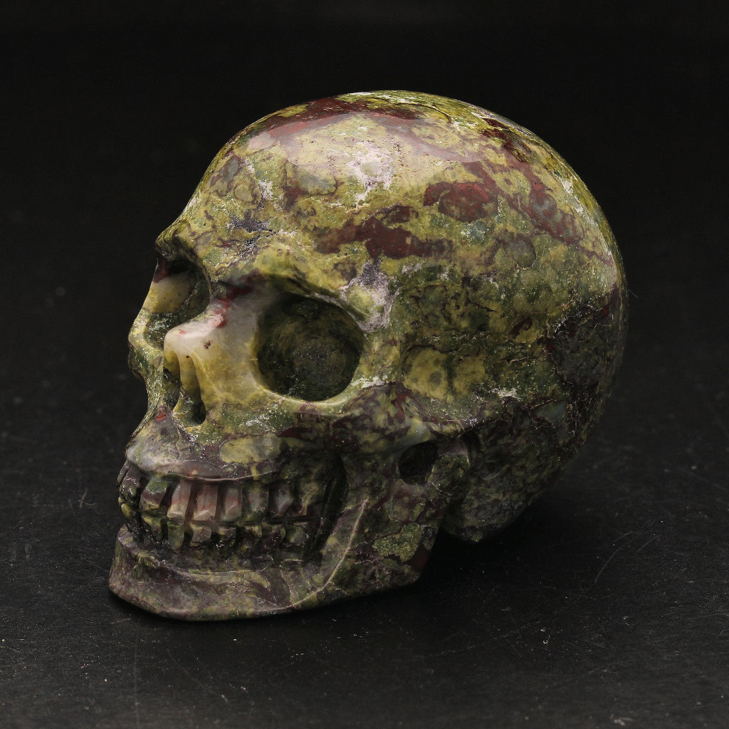 Buy your Powerful Dragon Bloodstone Crystal Skull online now or in store at Forever Gems in Franschhoek, South Africa