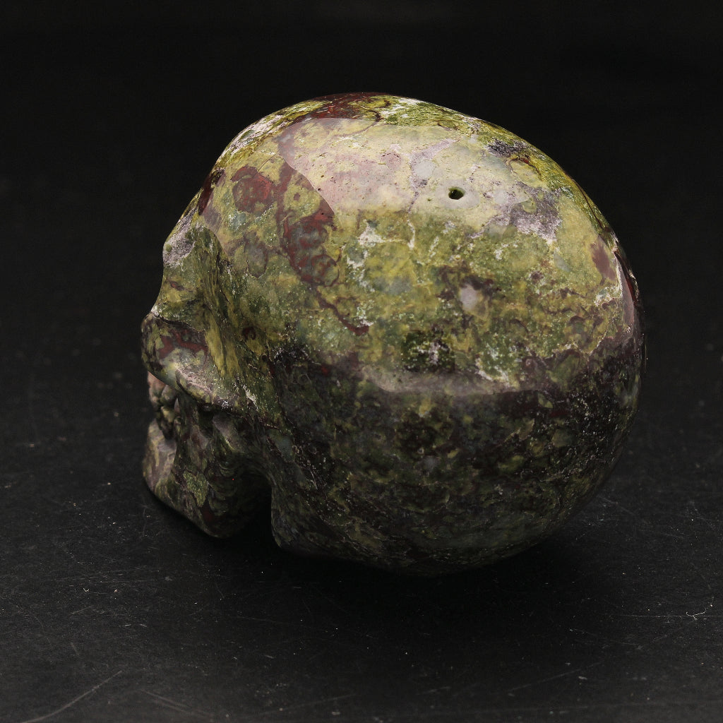 Buy your Powerful Dragon Bloodstone Crystal Skull online now or in store at Forever Gems in Franschhoek, South Africa