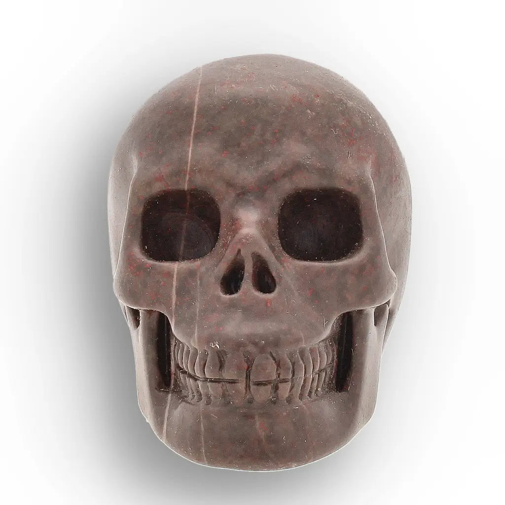Get your Plum Jasper Skull Carving – Grounding Strength & Vitality Crystal online now or in store at Forever Gems in Franschhoek, South Africa