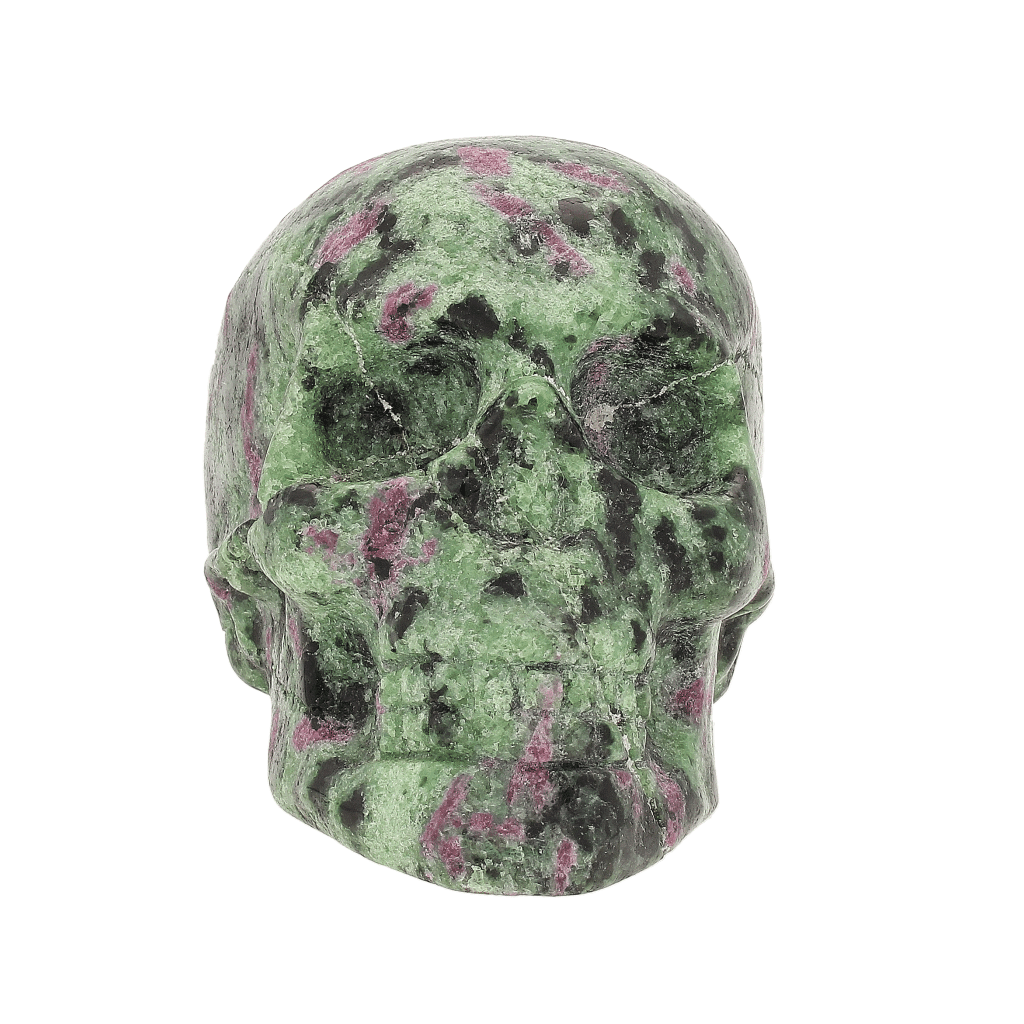 Get your Ruby Zoisite Skull Carving – Passion, Growth & Vitality Crystal online now or in store at Forever Gems in Franschhoek, South Africa