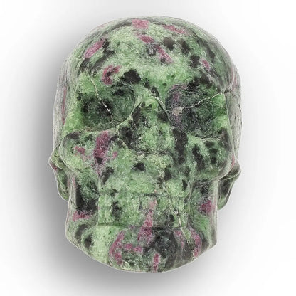 Get your Ruby Zoisite Skull Carving – Passion, Growth & Vitality Crystal online now or in store at Forever Gems in Franschhoek, South Africa