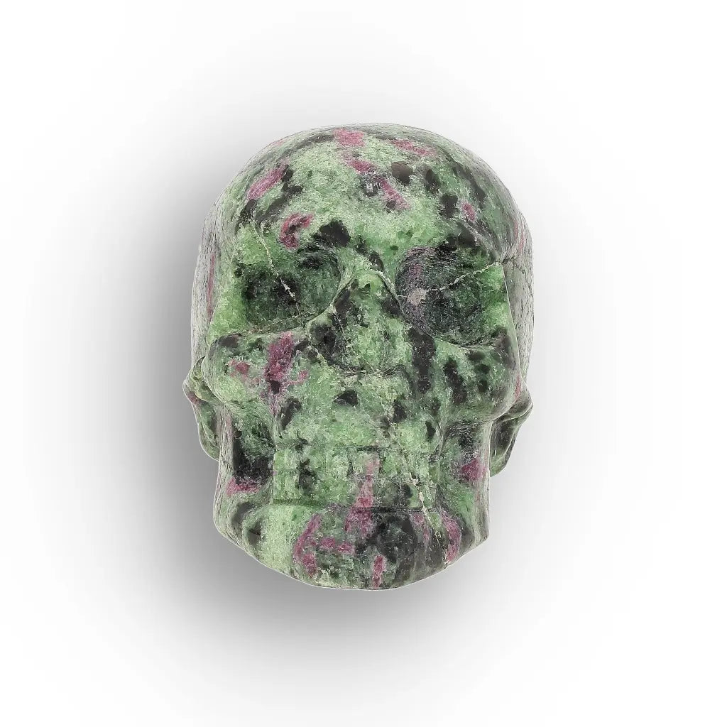 Get your Ruby Zoisite Skull Carving – Passion, Growth & Vitality Crystal online now or in store at Forever Gems in Franschhoek, South Africa
