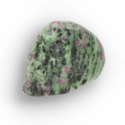 Get your Ruby Zoisite Skull Carving – Passion, Growth & Vitality Crystal online now or in store at Forever Gems in Franschhoek, South Africa