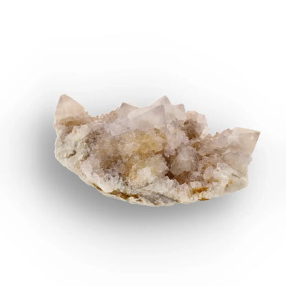 Iron-Rich Spirit Quartz Plate with Peachy Amethyst Points