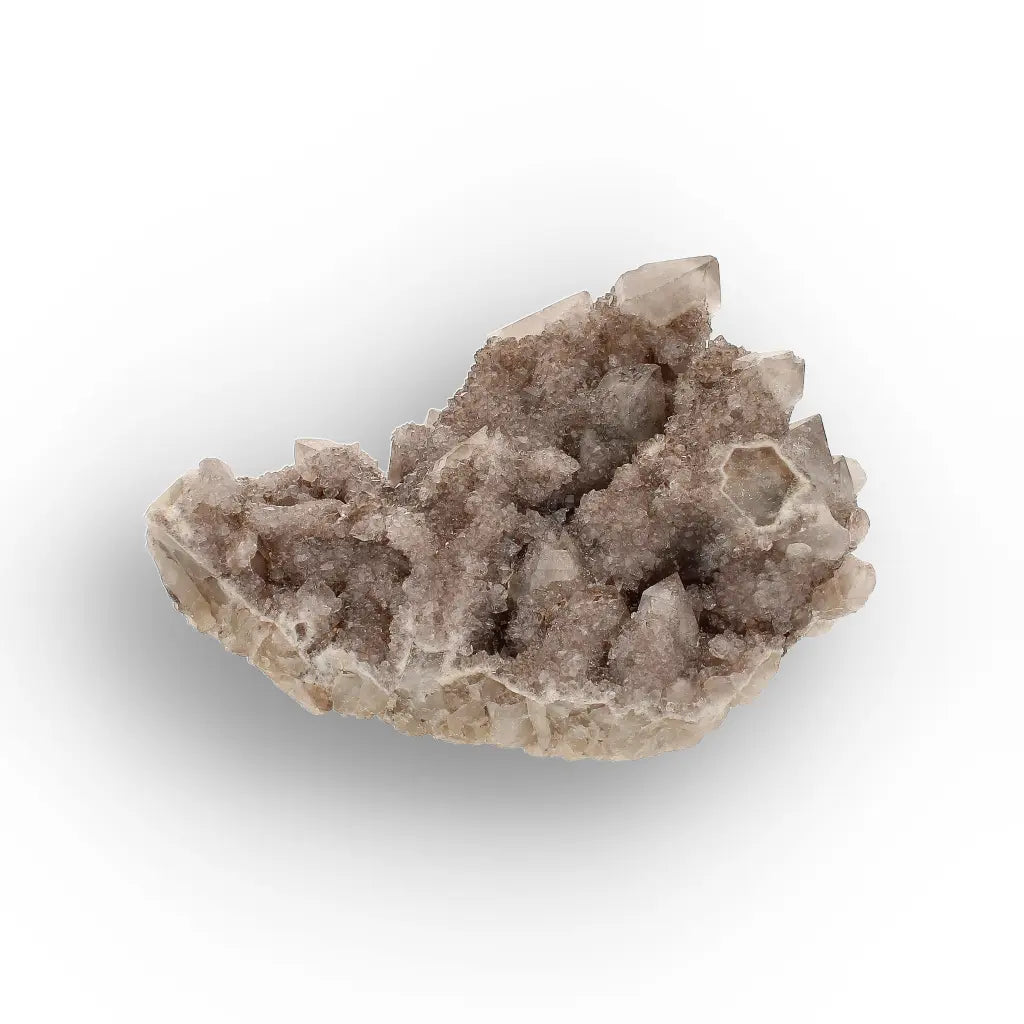 Smoky Iron-Rich Spirit Quartz with Hexagonal Crystal Structure