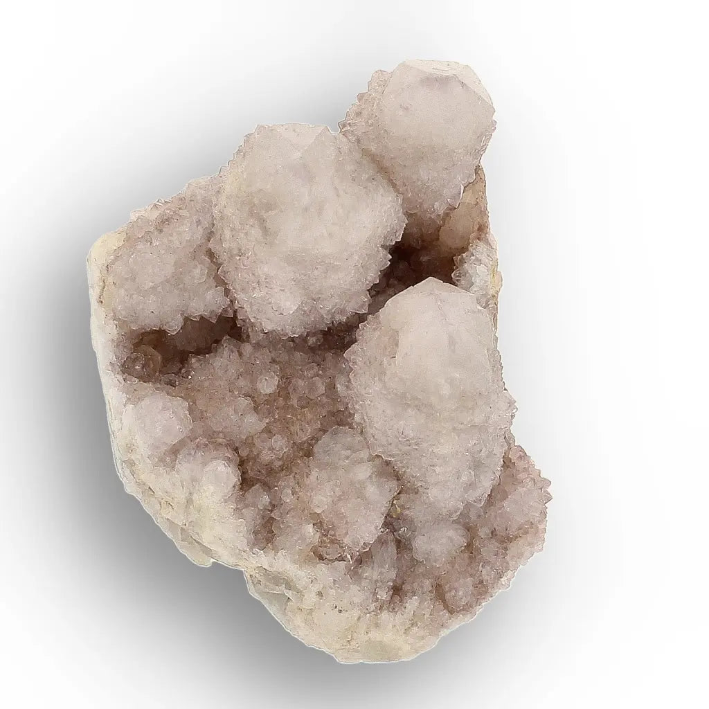 Twin-Point Spirit Quartz Cluster with Rosette Detail