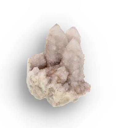 Twin-Point Spirit Quartz Cluster with Rosette Detail