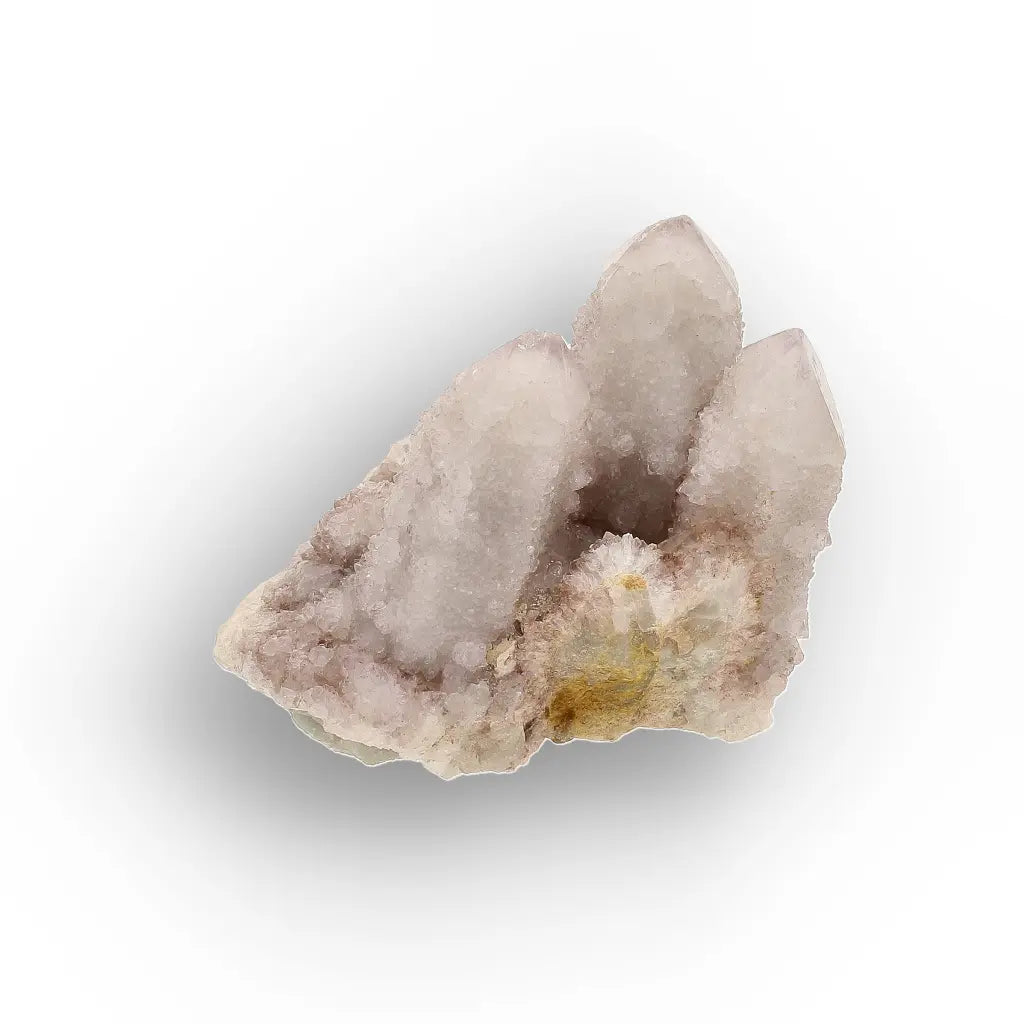 Twin-Point Spirit Quartz Cluster with Rosette Detail