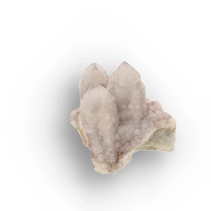 Twin-Point Spirit Quartz Cluster with Rosette Detail