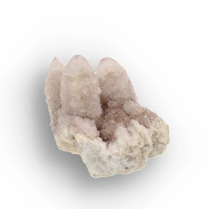 Twin-Point Spirit Quartz Cluster with Rosette Detail