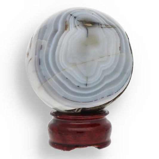 Get your Agate Sphere - Blue Gray Banded Crystal Ball for Emotional Balance online now or in store at Forever Gems in Franschhoek, South Africa