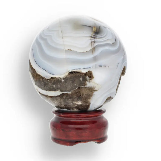 Get your Agate Sphere - Blue Gray Banded Crystal Ball for Emotional Balance online now or in store at Forever Gems in Franschhoek, South Africa