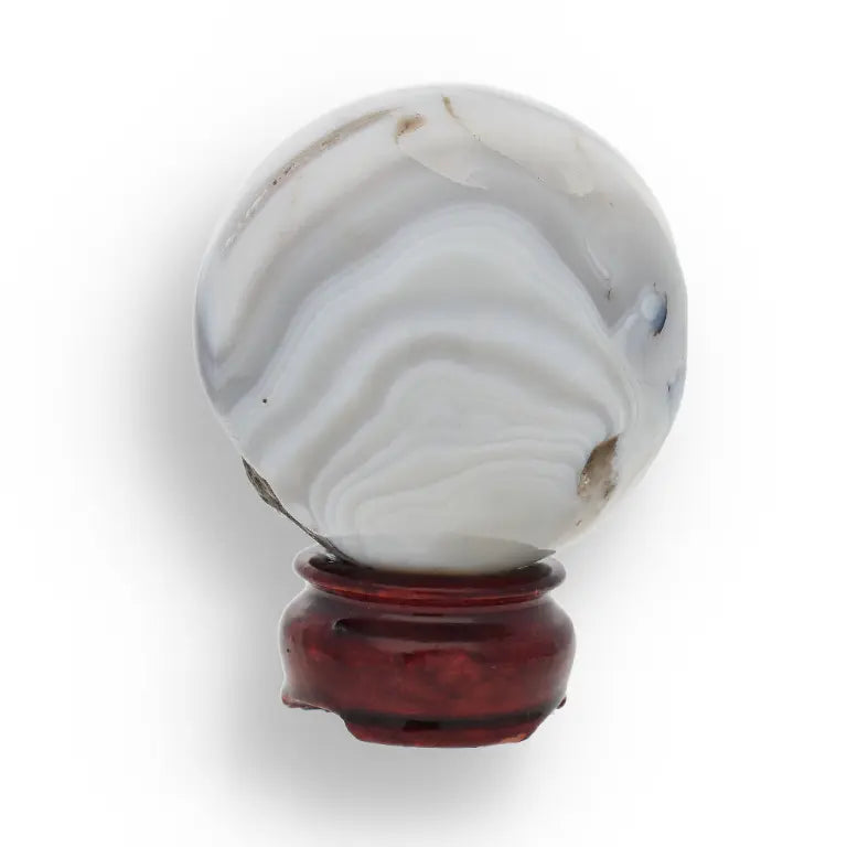 Get your Agate Sphere - Blue Gray Banded Crystal Ball for Emotional Balance online now or in store at Forever Gems in Franschhoek, South Africa