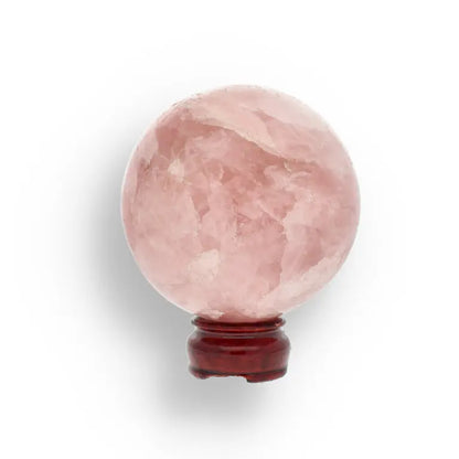 Get your Rose Quartz Sphere - Polished Gemstone Orb with Display Stand online now or in store at Forever Gems in Franschhoek, South Africa