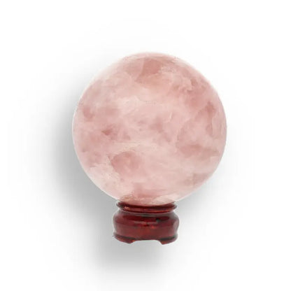Get your Rose Quartz Sphere - Polished Gemstone Orb with Display Stand online now or in store at Forever Gems in Franschhoek, South Africa
