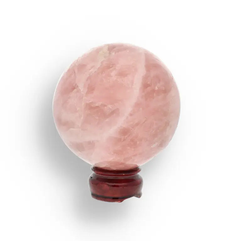 Get your Rose Quartz Sphere - Polished Gemstone Orb with Display Stand online now or in store at Forever Gems in Franschhoek, South Africa