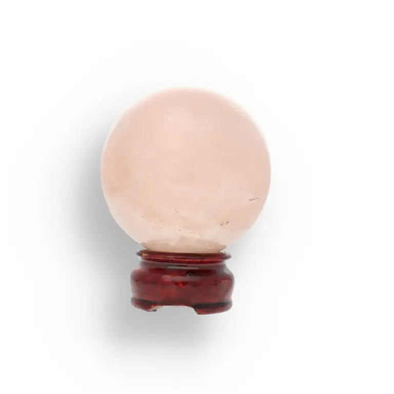 Get your Rose Quartz Sphere - Natural Rose Pink Quartz Orb with Stand Included online now or in store at Forever Gems in Franschhoek, South Africa