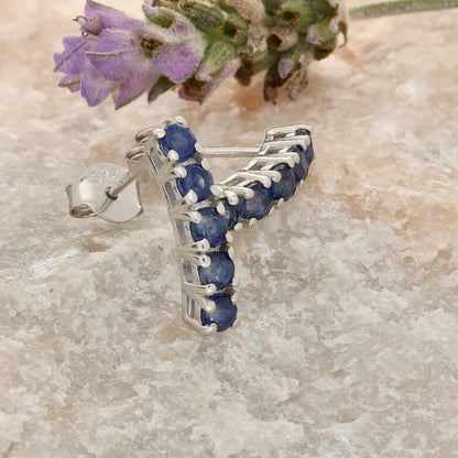 Get your Blue Sapphire Five-Stone Bar Stud Earrings online now or in store at Forever Gems in Franschhoek, South Africa