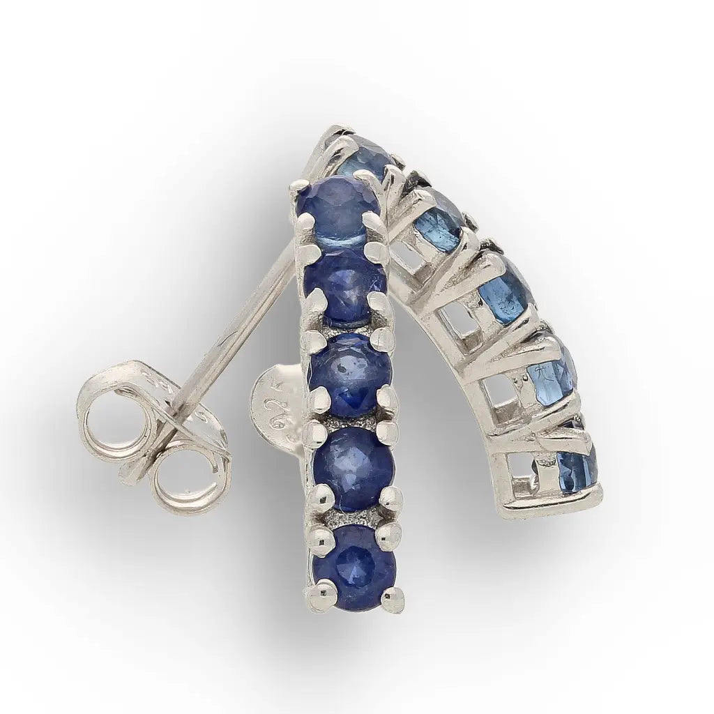 Get your Blue Sapphire Five-Stone Bar Stud Earrings online now or in store at Forever Gems in Franschhoek, South Africa