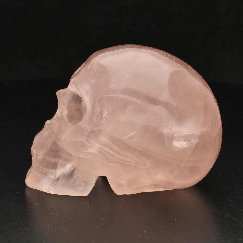 Buy your Crystal Clarity: Hand-Carved Rose Quartz Skull online now or in store at Forever Gems in Franschhoek, South Africa