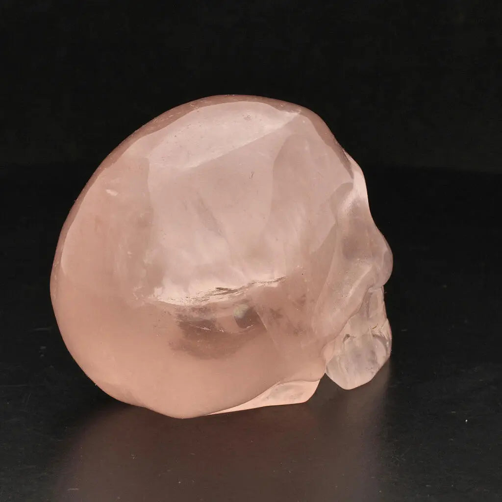 Buy your Crystal Clarity: Hand-Carved Rose Quartz Skull online now or in store at Forever Gems in Franschhoek, South Africa
