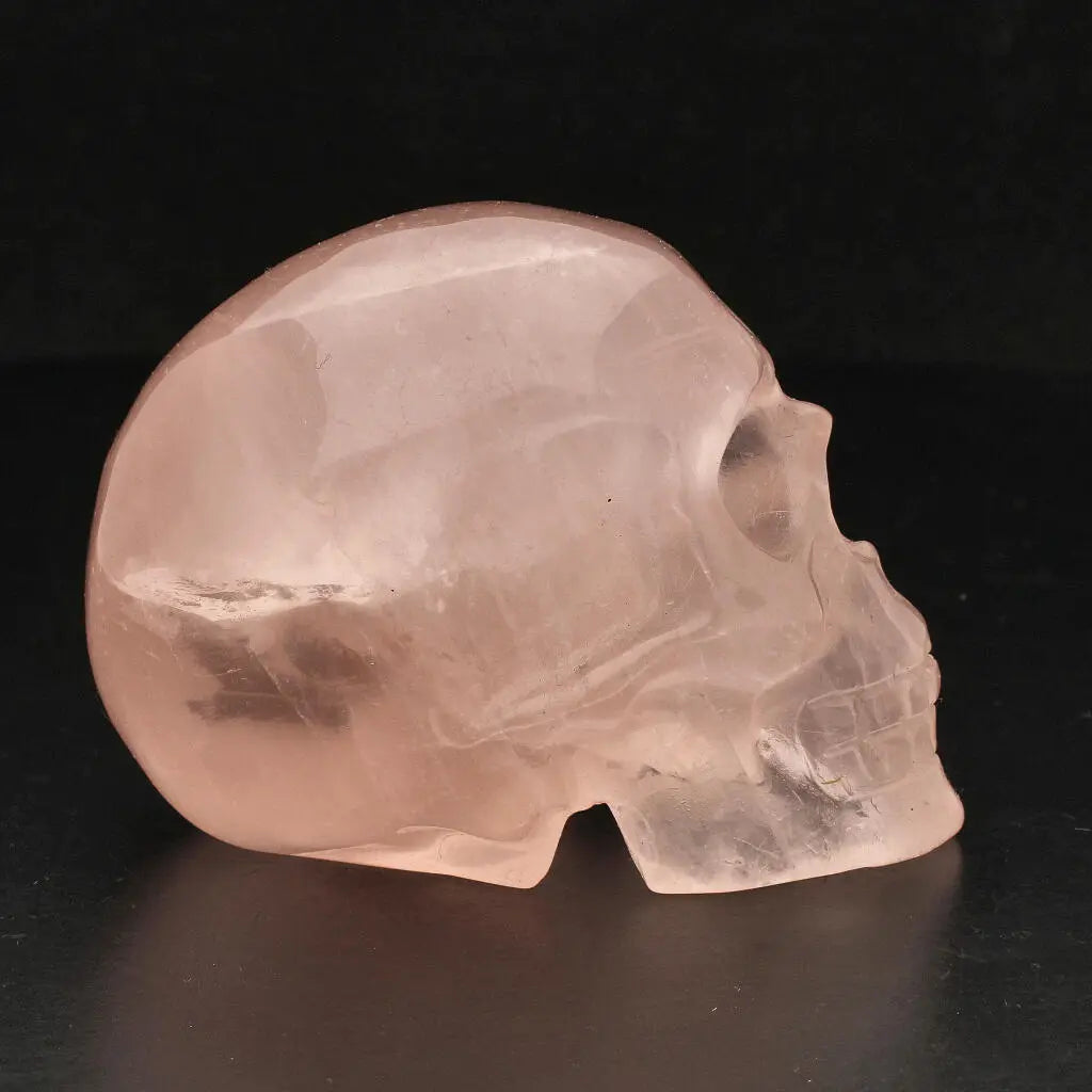 Buy your Crystal Clarity: Hand-Carved Rose Quartz Skull online now or in store at Forever Gems in Franschhoek, South Africa