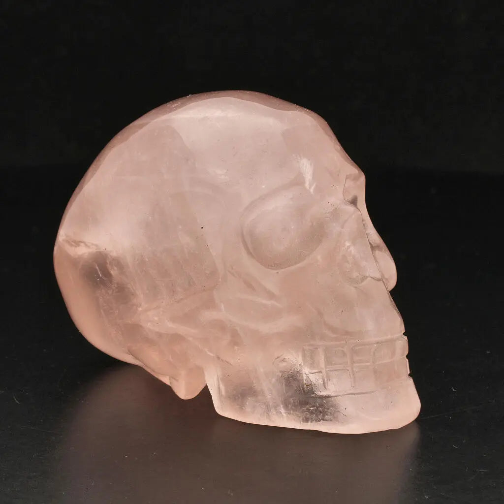 Buy your Crystal Clarity: Hand-Carved Rose Quartz Skull online now or in store at Forever Gems in Franschhoek, South Africa