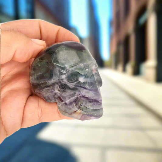 Buy your Crystal Wisdom: Hand-Carved Fluorite Skull online now or in store at Forever Gems in Franschhoek, South Africa