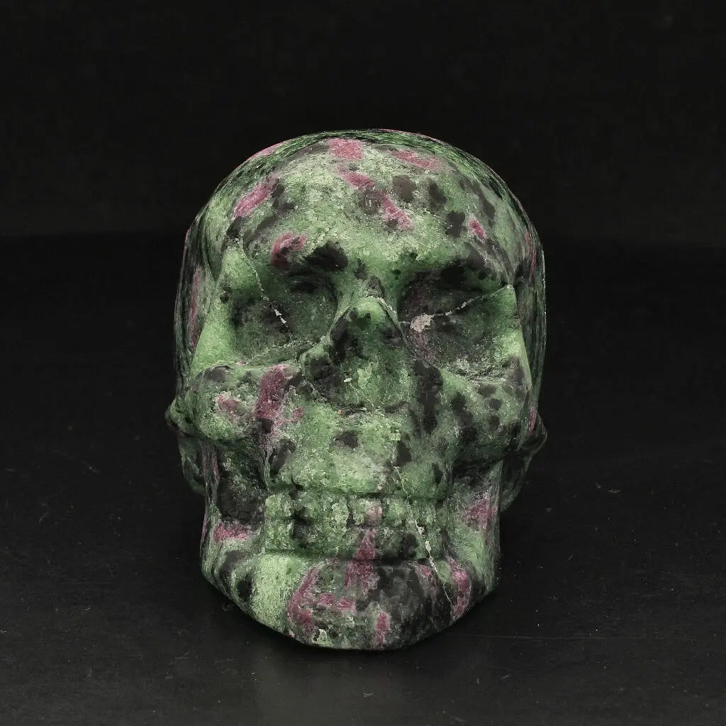 Ruby Zoisite Skull: Fusion of Passion & Growth