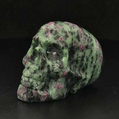 Ruby Zoisite Skull: Fusion of Passion & Growth