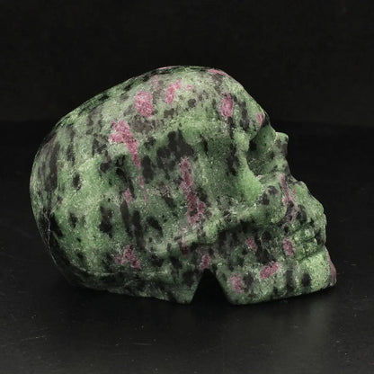 Ruby Zoisite Skull: Fusion of Passion & Growth