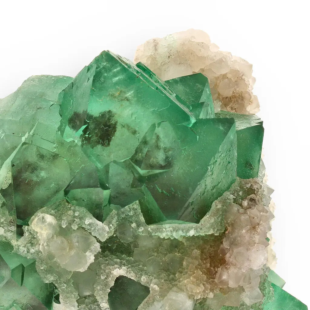 Get your Rare Green Fluorite Octahedral Crystal Cluster with Quartz - Riemvasmaak, Northern Cape, South Africa online now or in store at Forever Gems in Franschhoek, South Africa